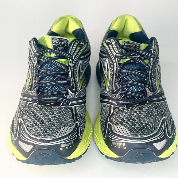 Brooks Ghost 6 Running Sneakers Shoes Grey Black Green Blue Silver Men 12.5 - Picture 3 of 14